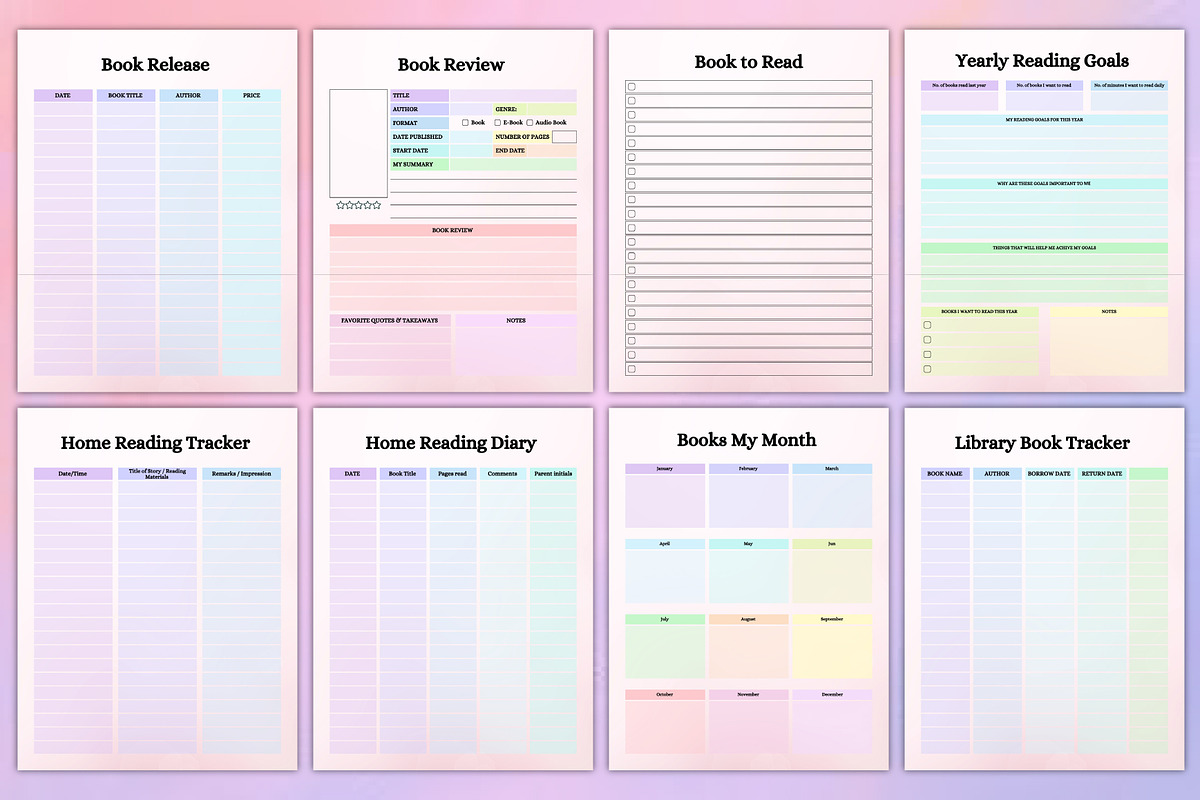 Editable Reading Journal Interior