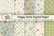 Happy Dots Digital Paper Pack, a Pattern Graphic by FloridPrintables (Thumbnail 1 of 9)
