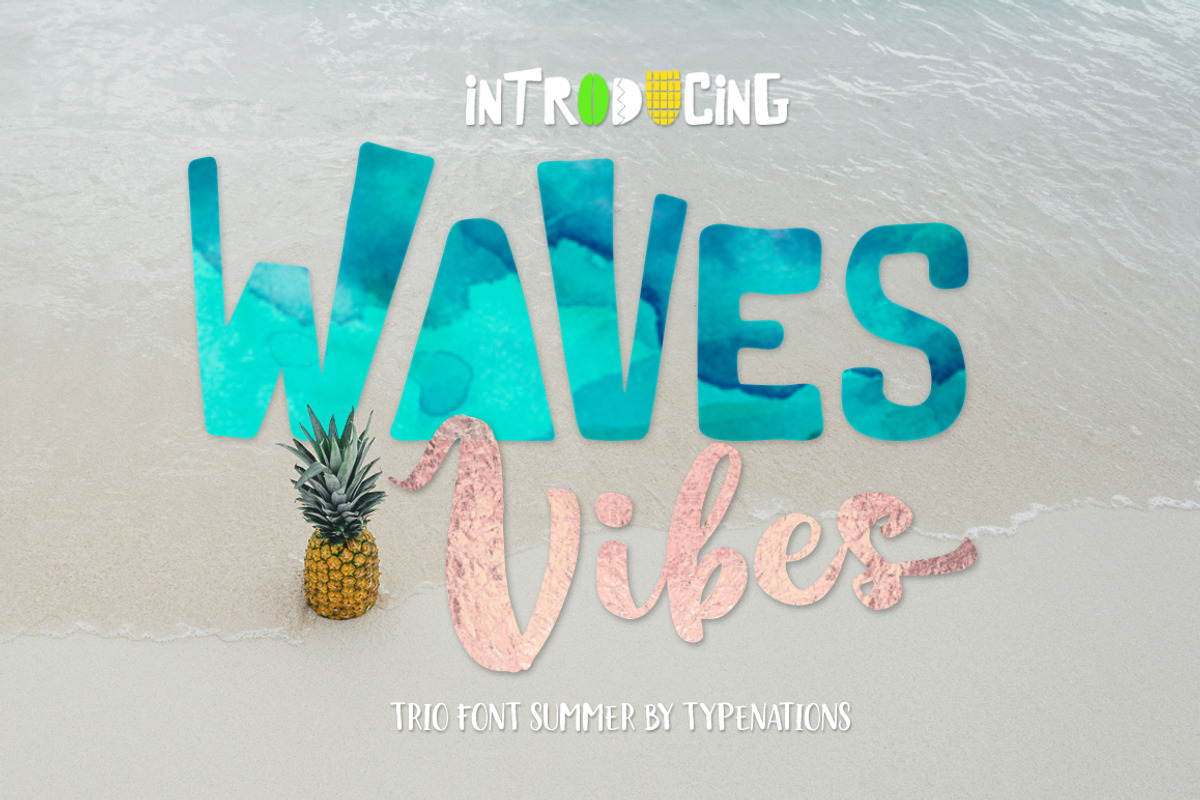 Waves Vibes Trio Font preview 2
