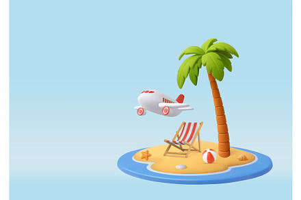 3D Beach Island Vacation with