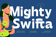 Mighty Swifta Display Serif Font, a Sans Serif Font by timelesstype.co (Thumbnail 1 of 15)