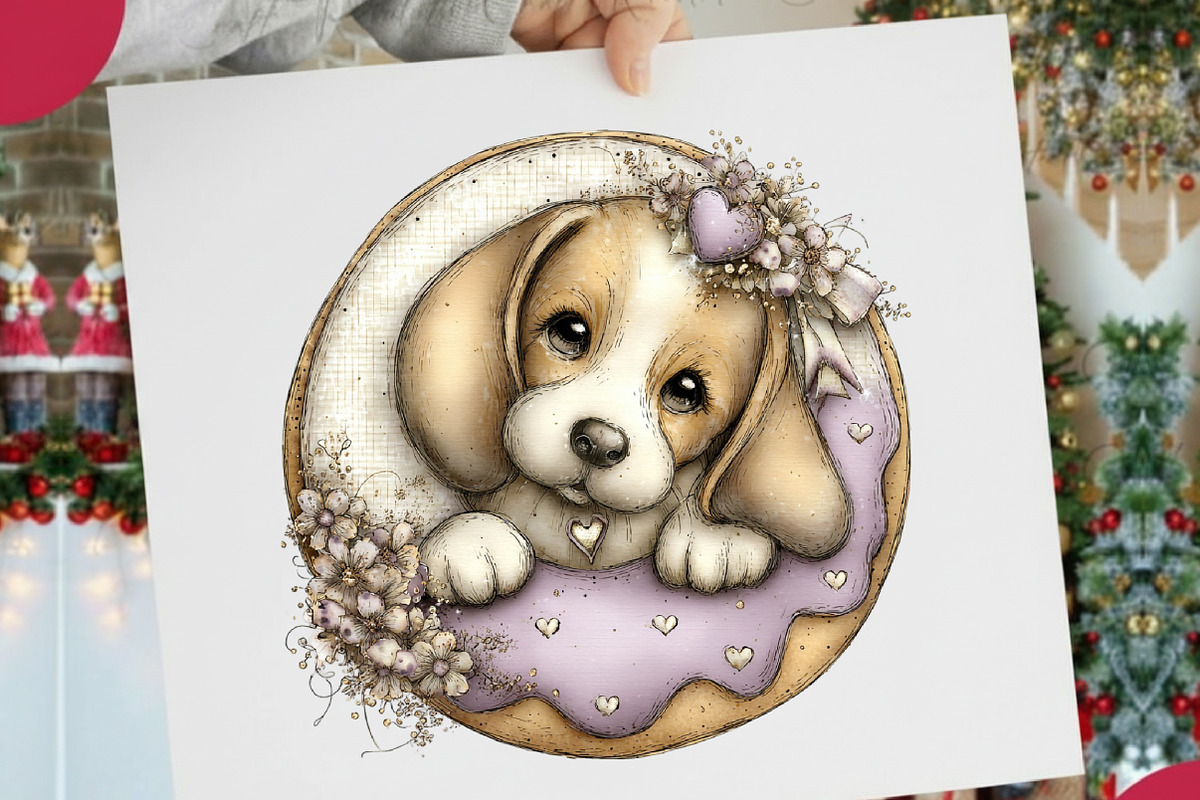 Funny Valentine Peeking Dog Clipart, an Illustration by designcity5 (Photo 5 of 5)