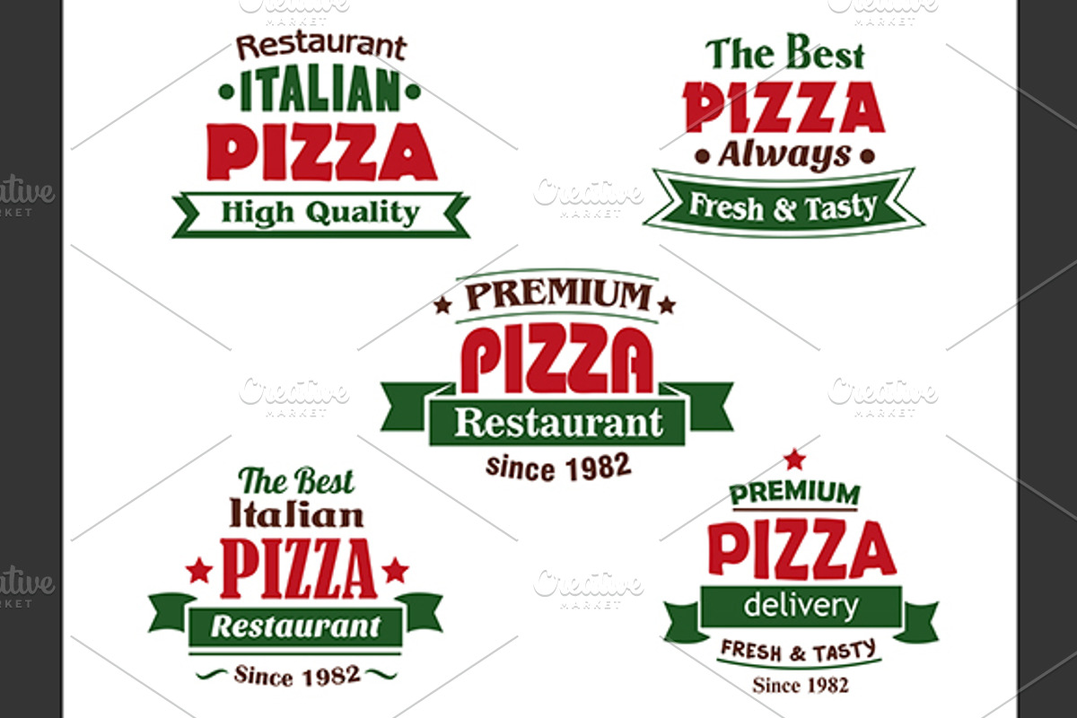 Italian pizza restaurant logo, a Graphic by Vector Tradition