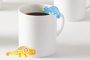 Chameleon clip art set Watercolor, an Animal Illustration by Eomoiart (Thumbnail 3 of 3)