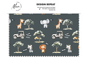 Safari animals wildlife pattern, a Pattern Graphic by Milatoo (Thumbnail 4 of 6)