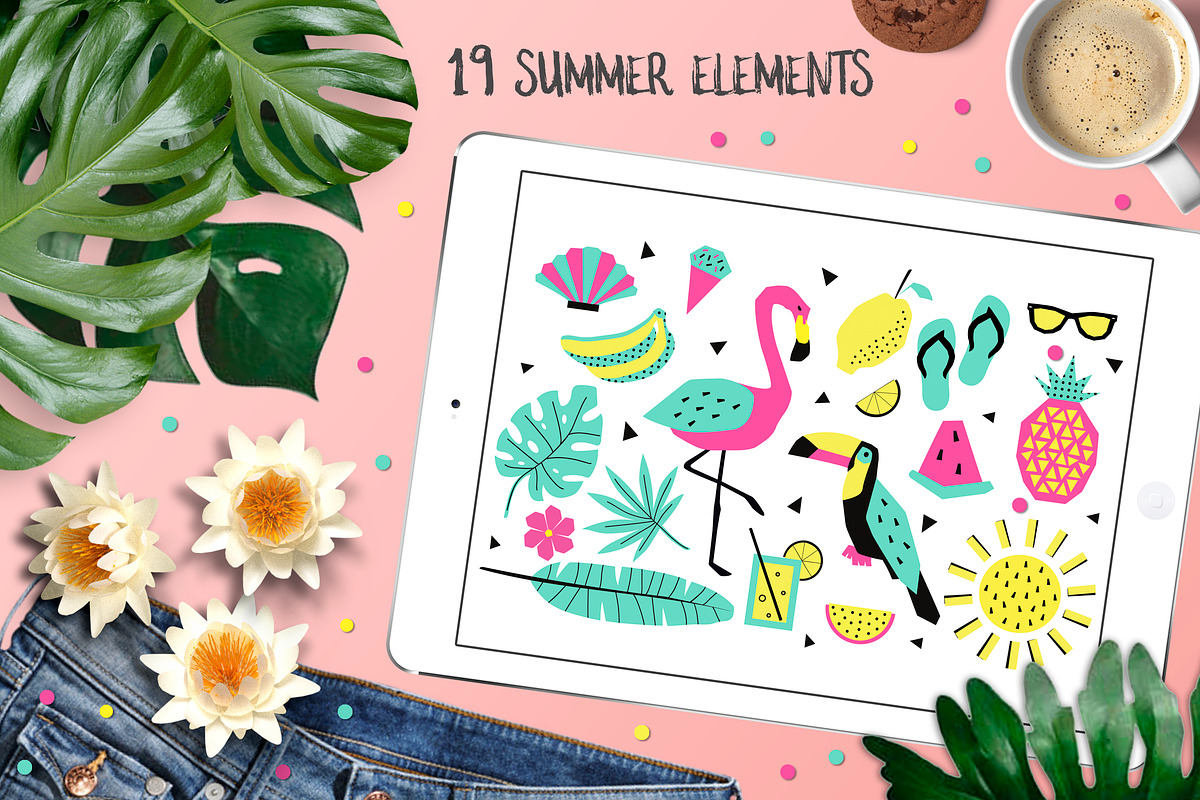 Summer graphic collection, a Texture Illustration by EkaterinaKiriy (Photo 2 of 9)