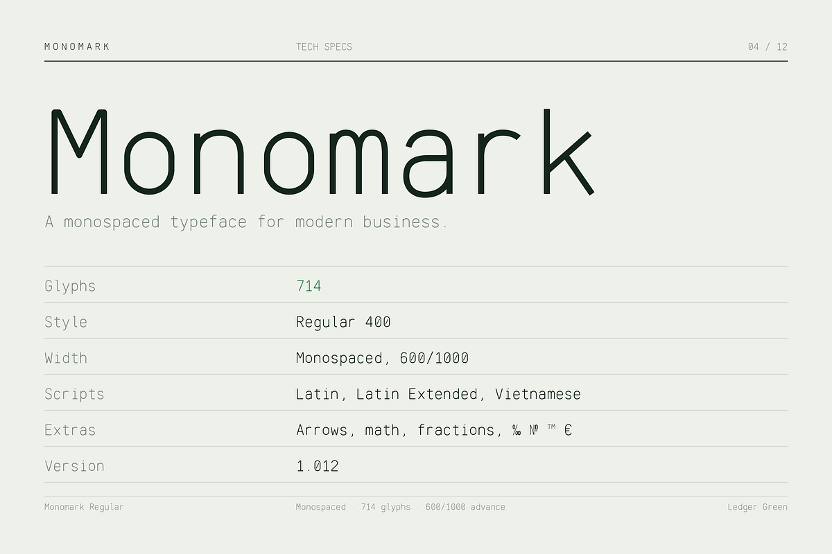 Monomark - Professional Monospace, a Sans Serif Font by HipFonts (Photo 8 of 17)