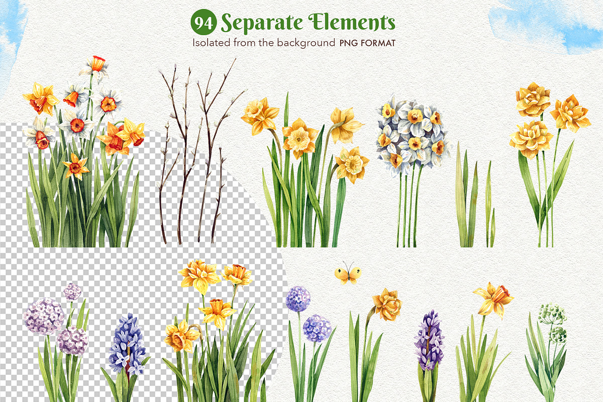 Daffodils  Houses, a Decorative Illustration by Watercolor by Tonia Tkach (Photo 3 of 9)