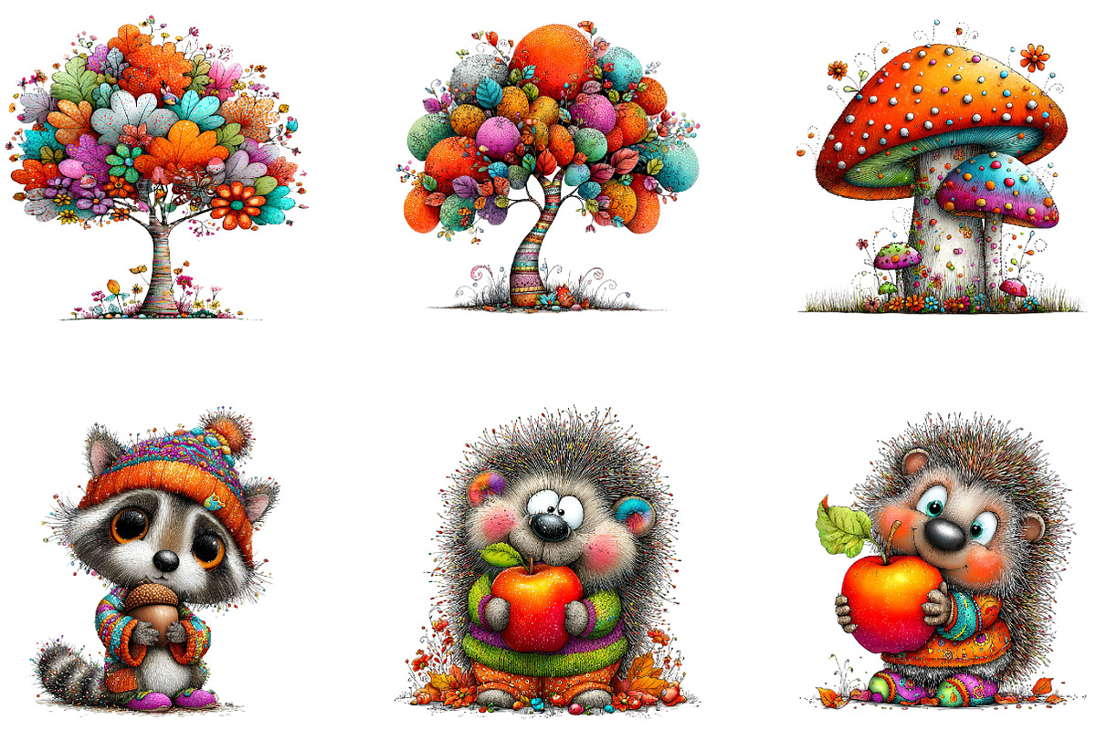 Fall Woodland Animals PNG Clipart, a Seasonal Illustration by CreationArt (Photo 3 of 5)