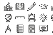 Bundle vector Education Icon Set, an Outline Icon by adenpinkstore (Thumbnail 1 of 12)