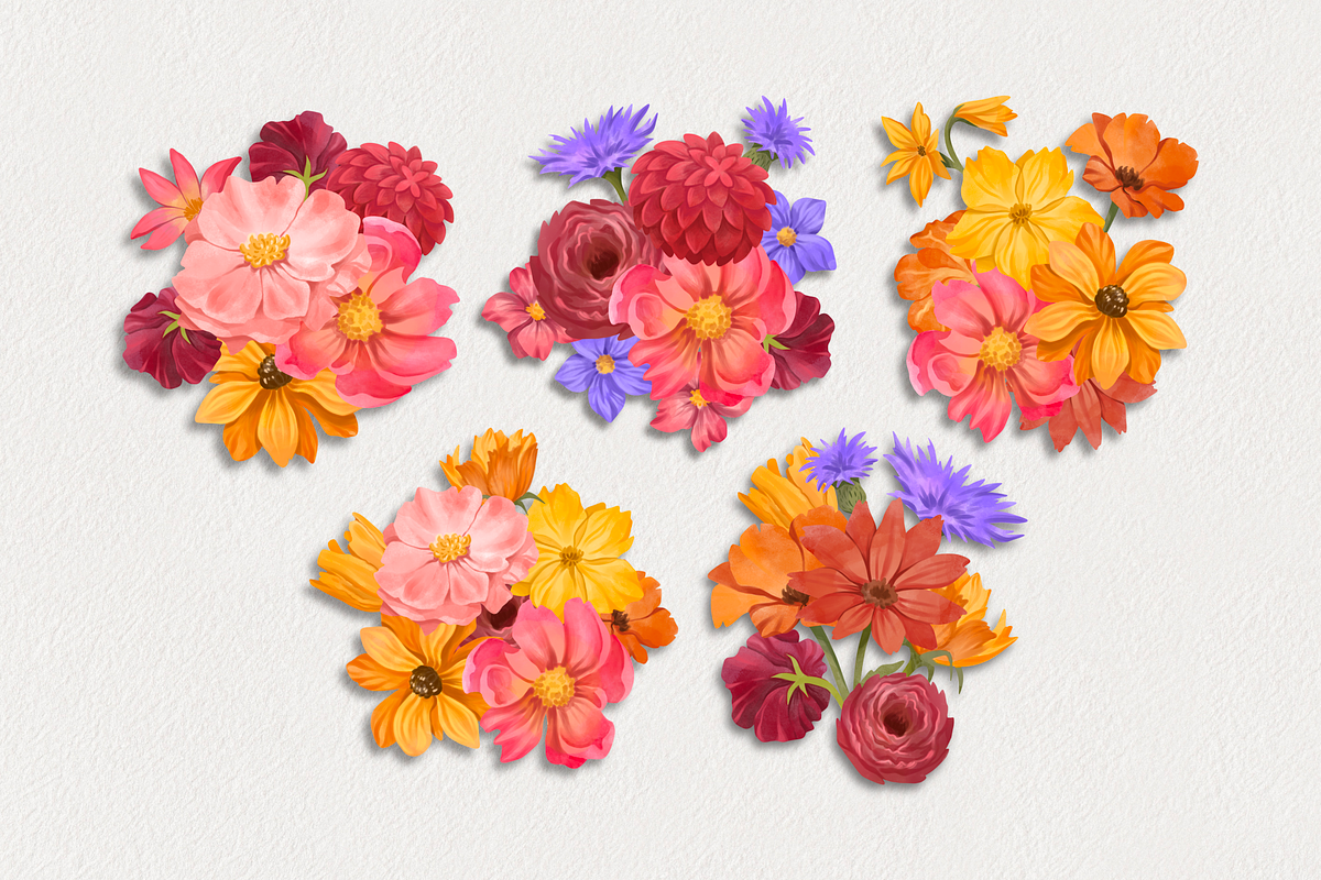 Watercolor Floral Collection, a Decorative Illustration by Moon House Shop (Photo 3 of 6)