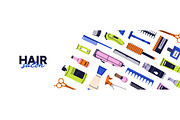 Barbers' equipment set, backgrounds, an Object Illustration by PaperTrident (Thumbnail 3 of 5)
