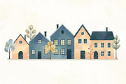 Scandi Houses Watercolor Clipart Set, an Illustration by Hanna's ArtLab (Thumbnail 8 of 8)