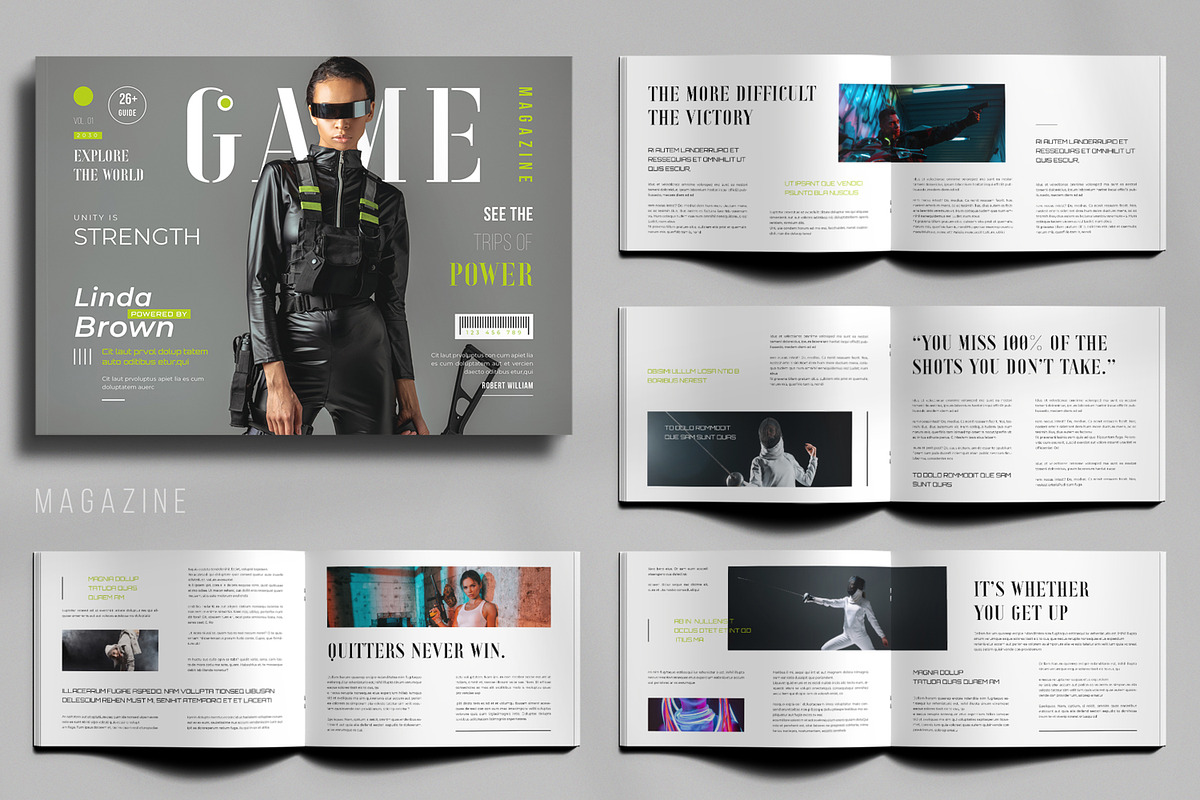 Modern Sport Magazine Layout, a Magazine Template by ContestDesign (Photo 1 of 5)