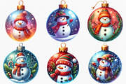 Watercolor Ornament Snowman Clipart, an Illustration by Canvas Craft (Thumbnail 4 of 9)