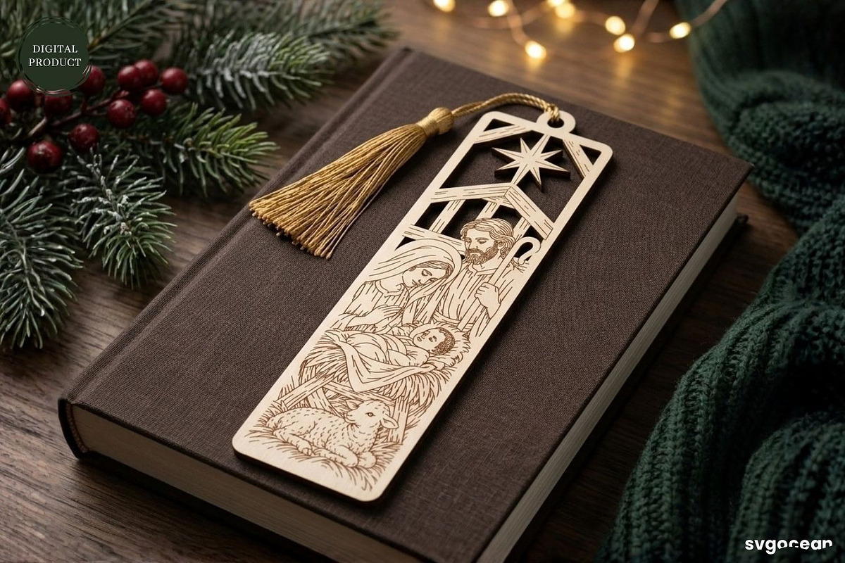 Wooden Jesus Bookmarks SVG Bundle, a Decorative Illustration by svgocean (Photo 2 of 13)