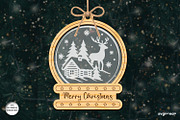 Christmas Snowglobe Ornaments SVG, a Decorative Illustration by svgocean (Thumbnail 7 of 13)