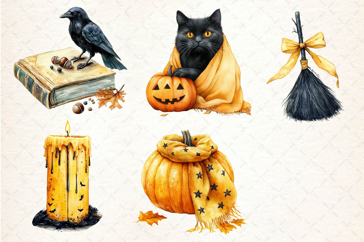 Cozy Halloween Sublimation Clipart, an Illustration by Dream Creation (Photo 7 of 7)