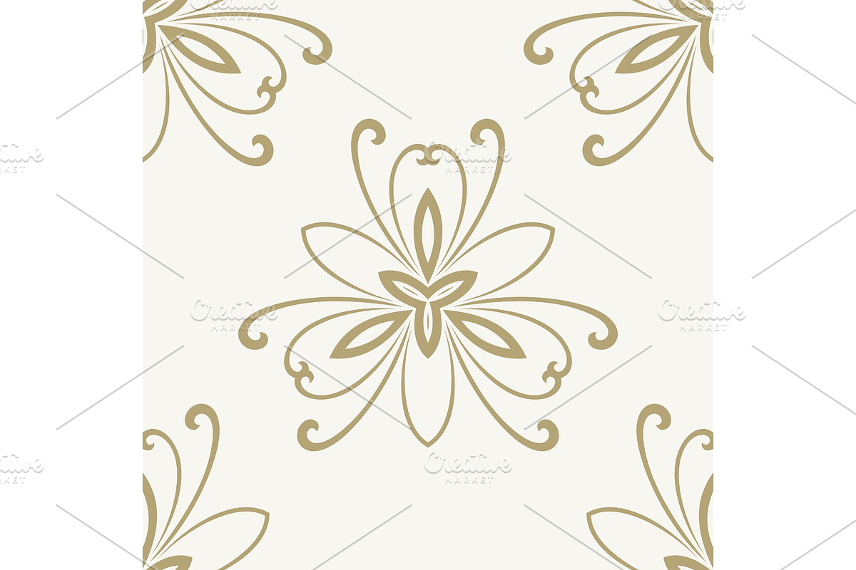 Floral Seamless Vector Pattern, a Decorative Illustration by FineArtStudio (Photo 1 of 3)