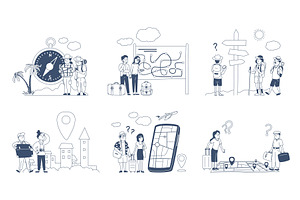 Traveler got lost. People with, a Person Illustration by LadadikArt