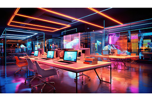 work light office background ai, a Technology Photo by pikepicture