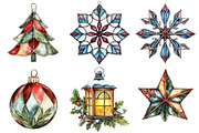 Farmhouse Christmas Stained Glass, a Seasonal Illustration by CitraGraphics (Thumbnail 4 of 10)