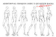 Side/3-Quarter/Back Croquis Pack, an Illustration by Art by Lin (Thumbnail 1 of 4)