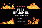 21 Fire Photoshop Brushes, a Brush Add-On by UnicDesign (Thumbnail 1 of 2)