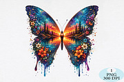 Boho Sunset Butterfly Enchanting PNG, a Seasonal Illustration by Daily.Designs (Thumbnail 1 of 5)