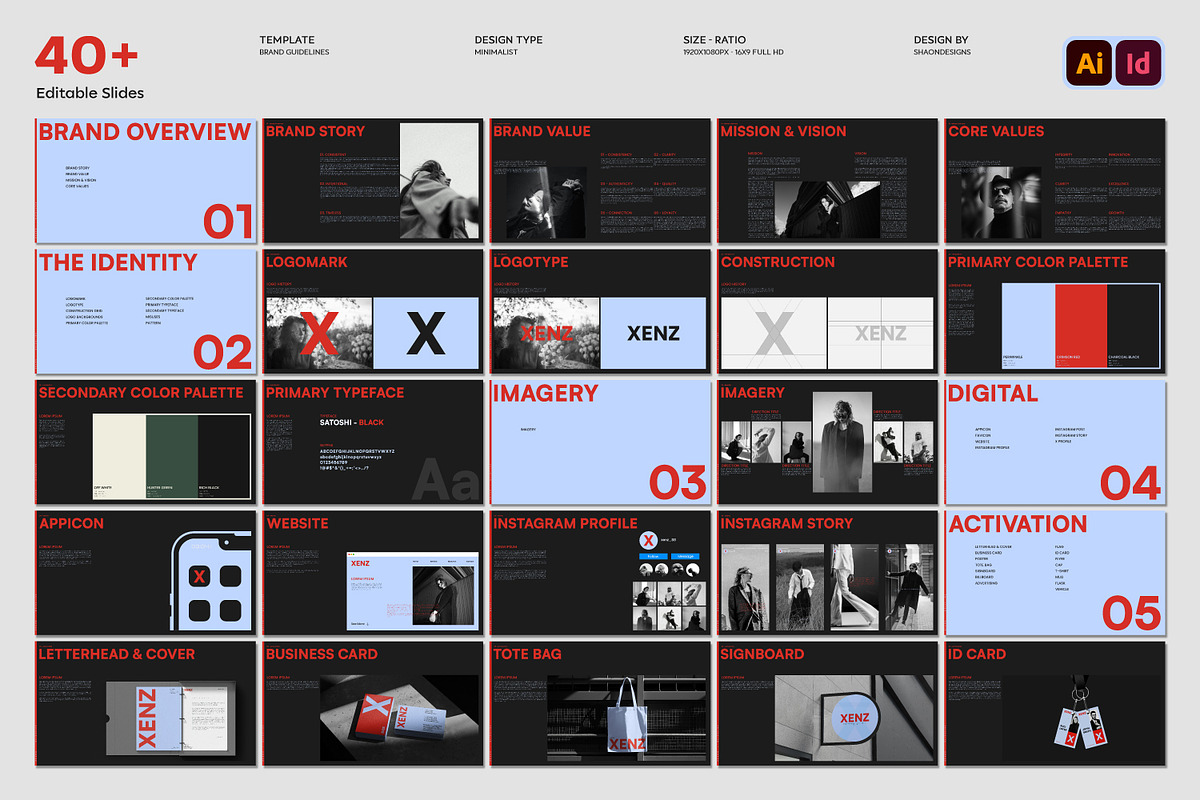 XENZ Brand Guideline Template Design, a Branding & Logo Template by shaondesigns (Photo 3 of 9)