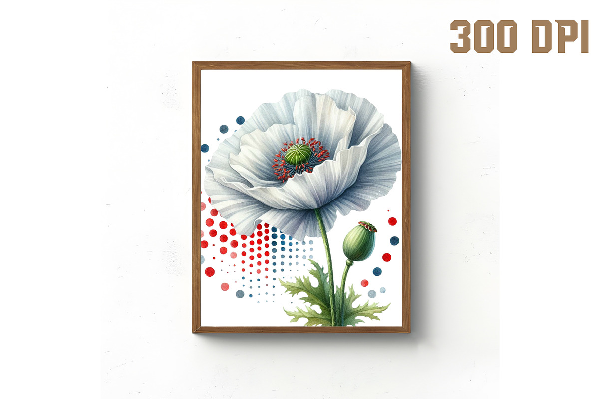 Watercolor Patriotic Floral Clipart, an Illustration by Libby Wishes (Photo 5 of 12)