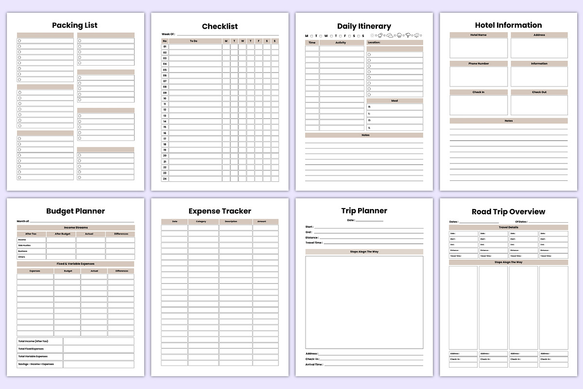 Travel Planner Bundle Canva Kdp, a Stationery Template by Mustafiz (Photo 3 of 5)