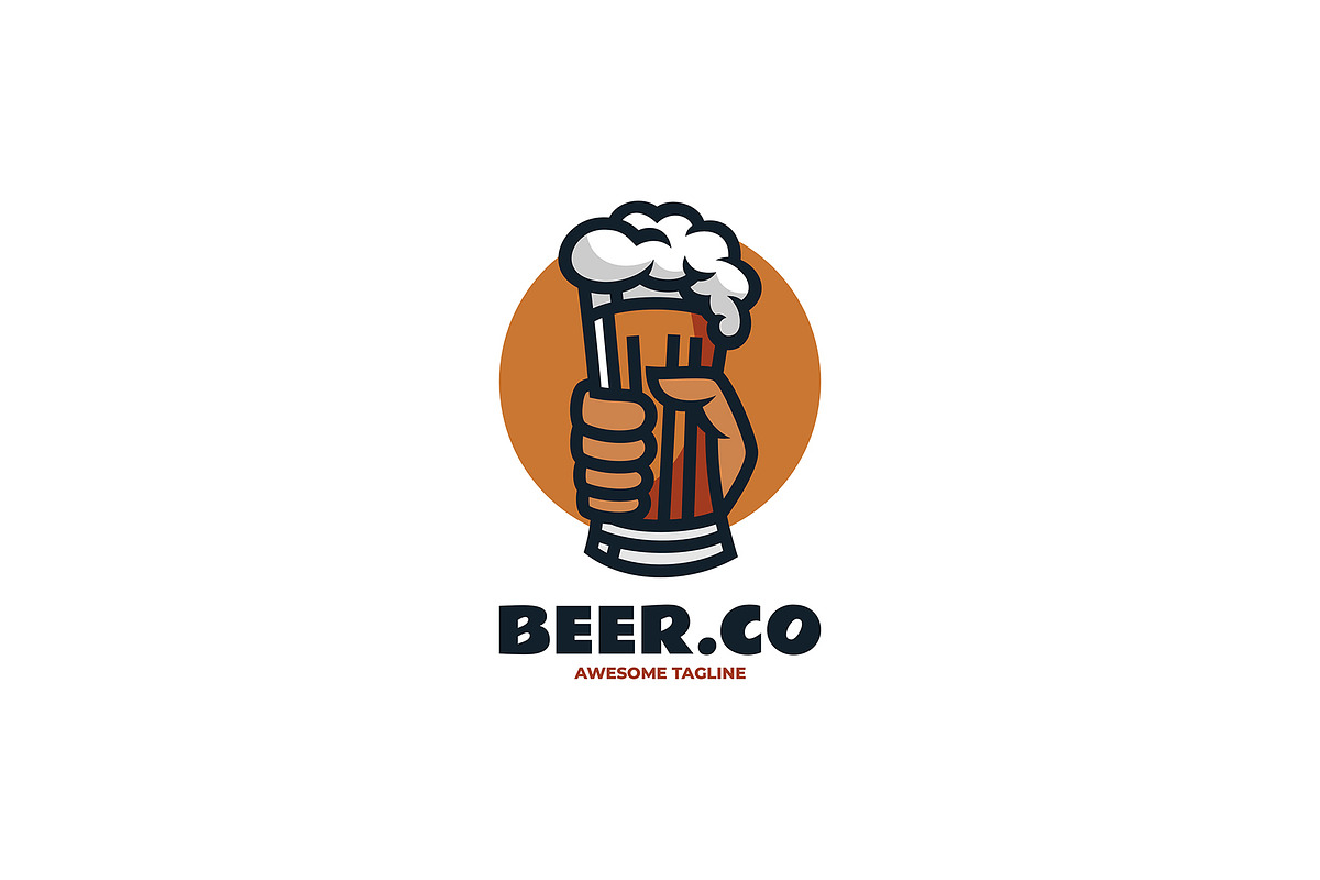 Beer Simple Mascot Logo, a Branding & Logo Template by Artnivora.Std