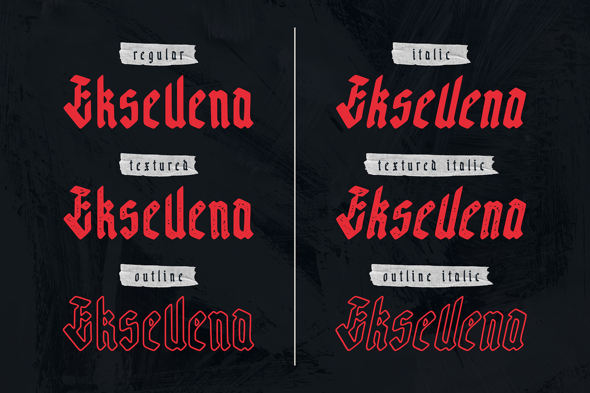 Eksellena - Blackletter Display, a Blackletter Font by Typehand Studio (Photo 11 of 14)