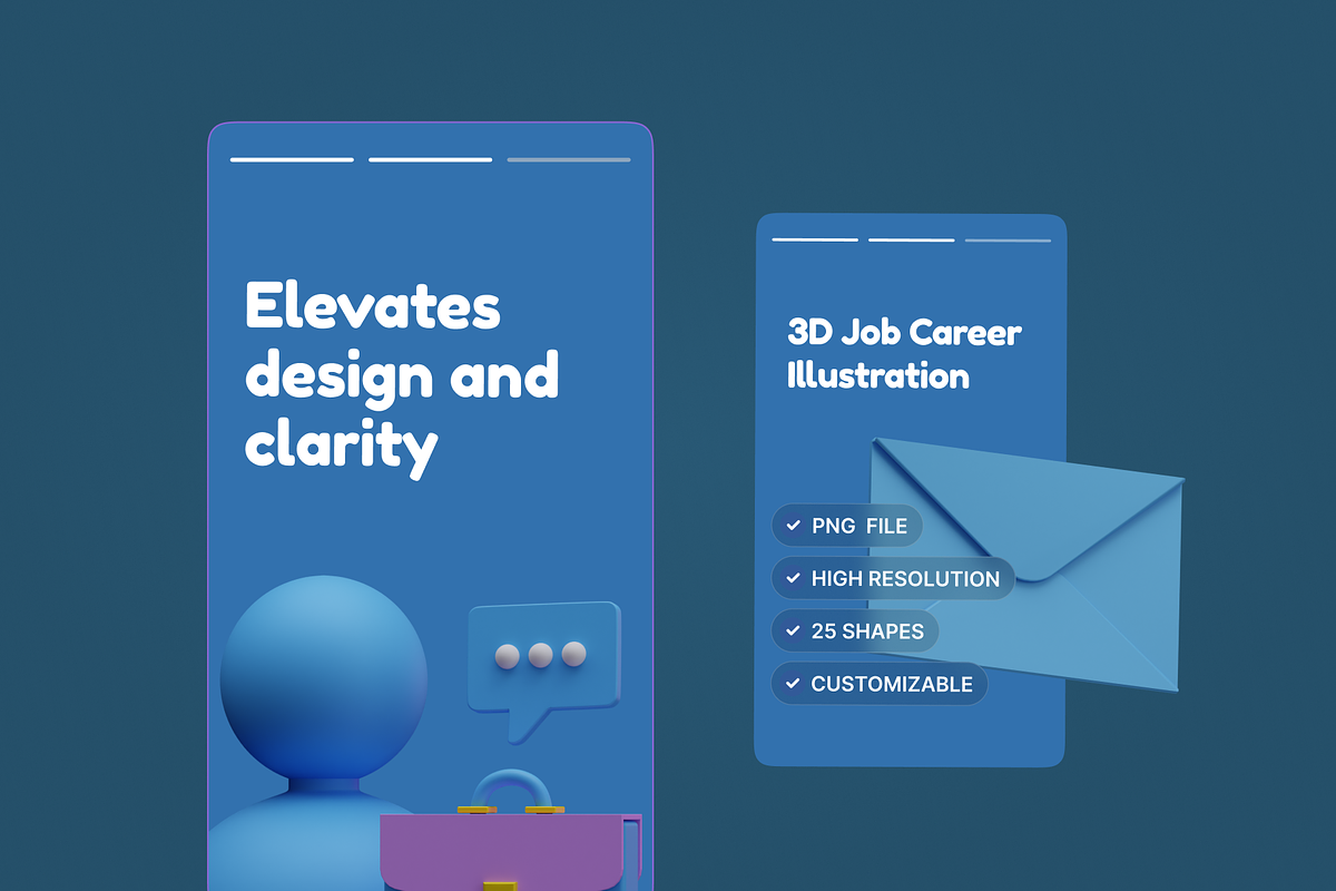 3D Job Career Illustration, an Object Graphic by Illustrava (Photo 2 of 8)