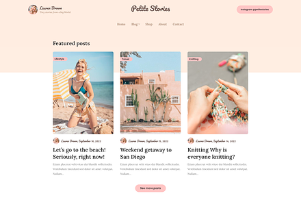 Petite Stories - Influencer Theme, a WordPress Template by SuperbThemes