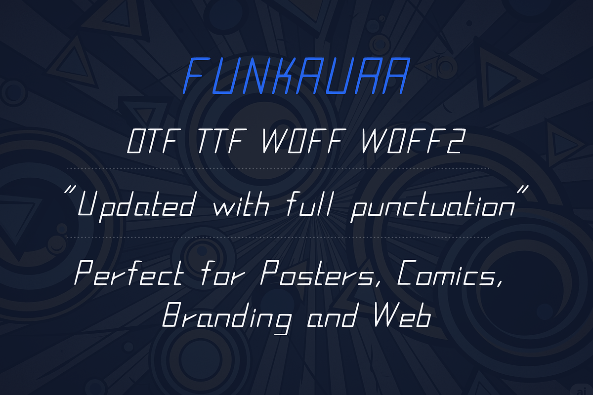 Funkaura - Funky Retro Display Font, a Sans Serif Font by Amogh Design (Photo 7 of 8)