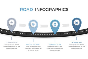 Road Infographics - 4 Elements