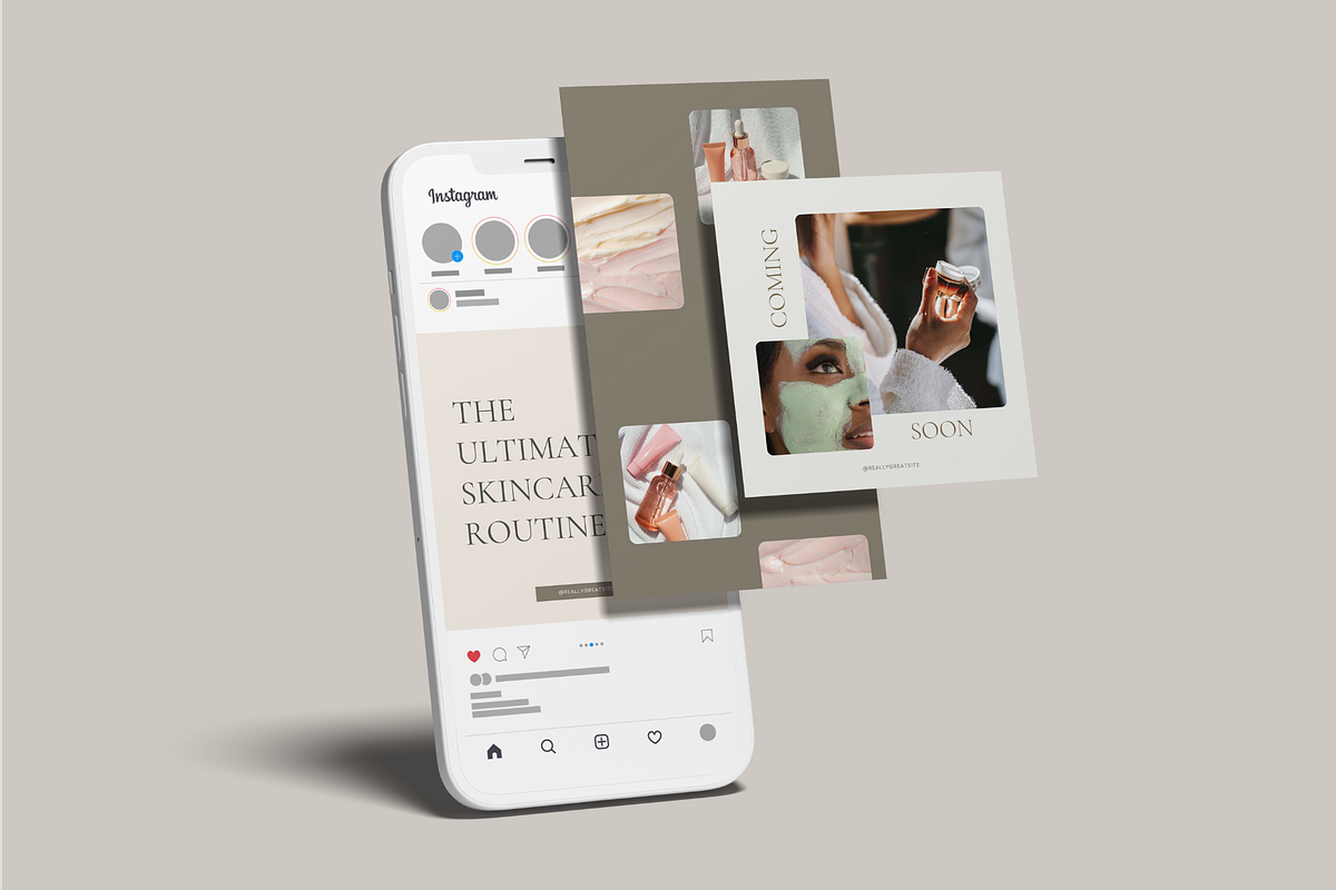 Skincare Instagram Canva Templates, a Social Media Template by Dandy Studio (Photo 3 of 6)
