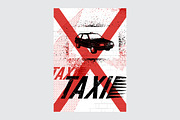 Taxi retro grunge vector poster set., a Transportation Illustration by PoPaShop (Thumbnail 9 of 15)