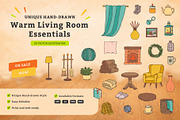 Warm Living Room Vector Illustration, an Illustration by MEANDSTUDIO (Thumbnail 1 of 6)