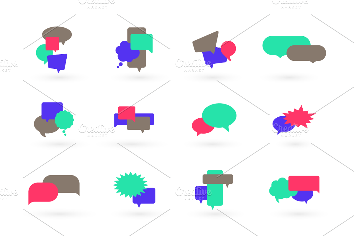 speech bubble icons, a Solid Icon by vekstok (Photo 5 of 5)