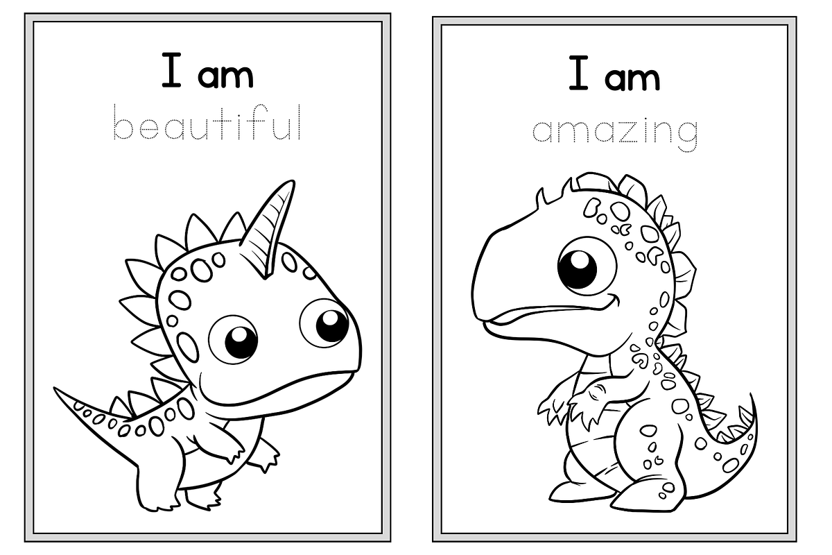 250+ Dinosaur Coloring Pages, an Education Illustration by ThePhoton (Photo 4 of 9)