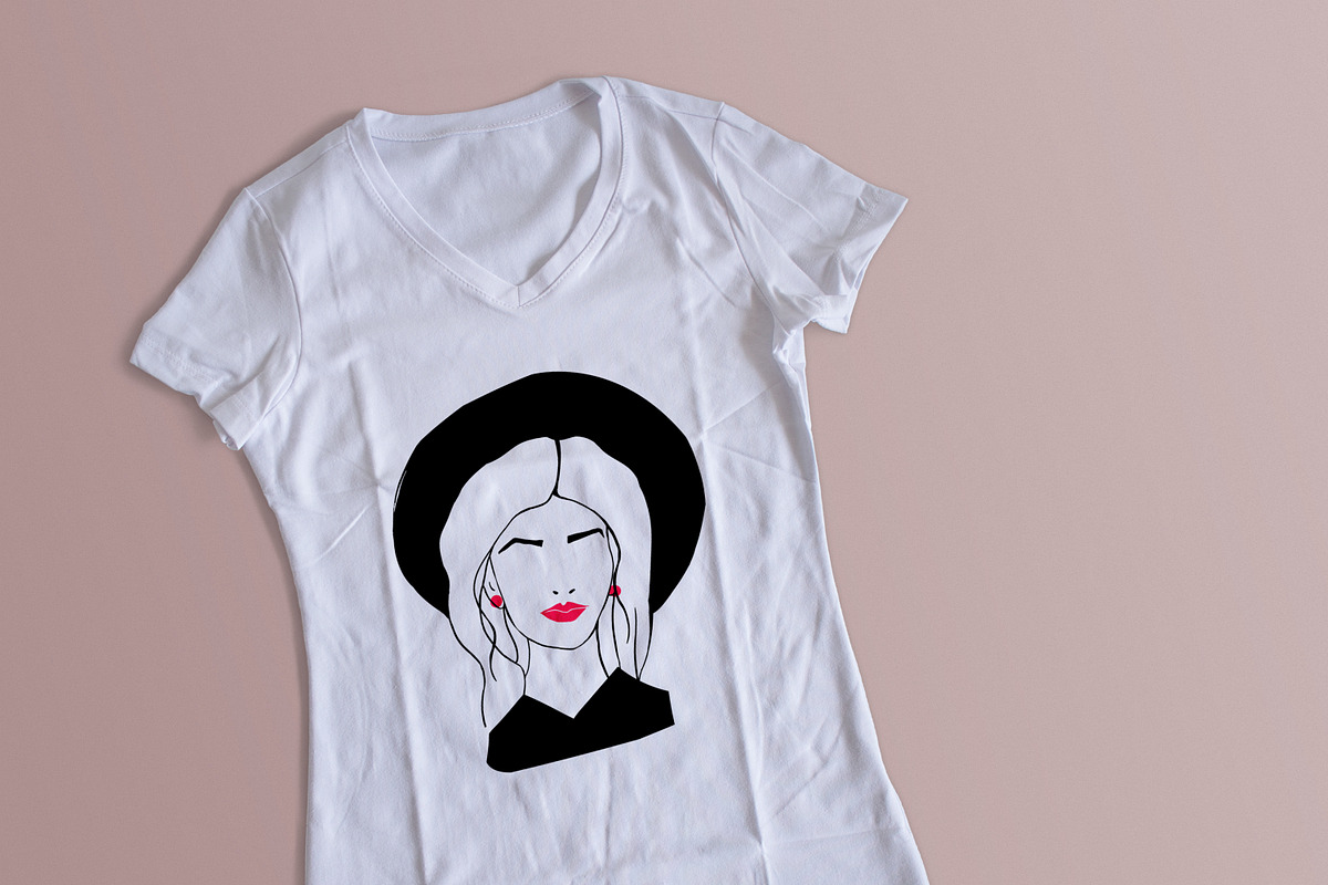 Stylish lady portrait set + pattern, a Person Illustration by Good Studio (Photo 4 of 6)