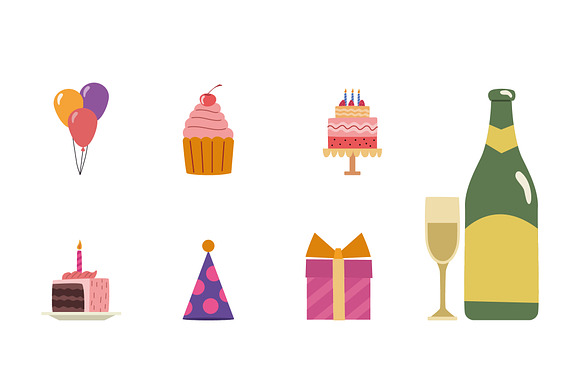 Birthday Party Icons Set preview 2