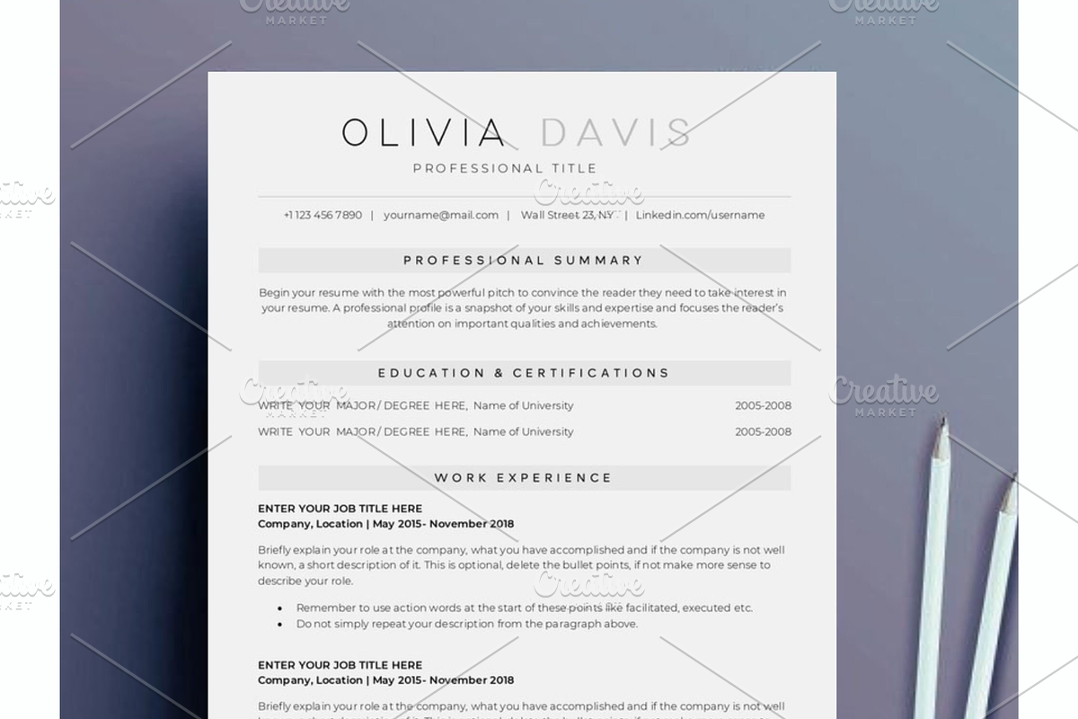 Word resume & cover letter template, a Resume Template by Climbwithelevator (Photo 1 of 10)
