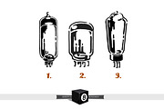 Hand drawn old vacuum tubes, a Technology Illustration by Serifs & Whiskey (Thumbnail 2 of 2)