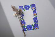 Blue Pansies Vector Set, an Illustration by MarynaPetrovska (Thumbnail 12 of 15)