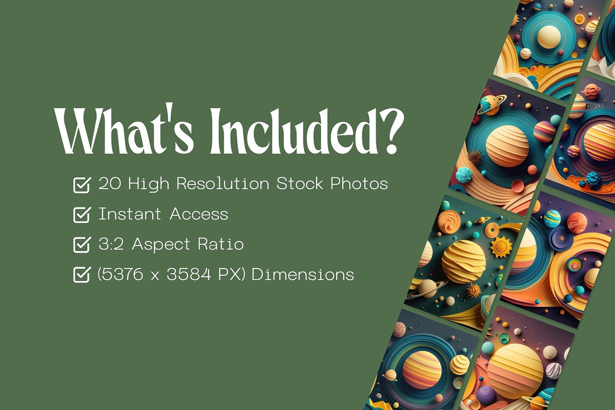 20 Papercraft Space Backgrounds, a Decorative Illustration by Incomelion (Photo 2 of 6)