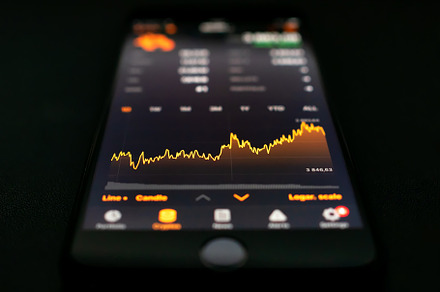 Stock exchange chart on smartphone s